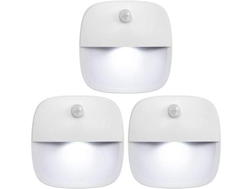 Upgraded Motion Sensor Light Indoor, Stair Lights Battery Operated, Cordless Stick-On LED Night Light for Closet, Hallway, Bathroom, Kitchen, Cabinet, Energy Efficient (White - Pack of 3) - Newegg.com