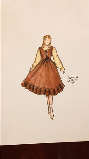 رسم فستان العصر الفكتوري/طريقة الرسمتين في أول تعليق/فساتين العصر الفكتوري/Victorian dresses