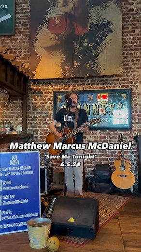 Matthew performing the song he wrote with @thievesofsunrise at @foxandgoosepub on the A Liminal Space Tour. 🎥: @livemoretravelmore #singersongwriter #livemusic #matthewmarcusmcdaniel #originalmusic #acoustic | Matthew Marcus McDaniel