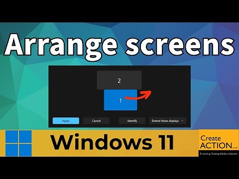 Windows 11 - Arrange 2 screens, extend display, duplicate display, make this my main display