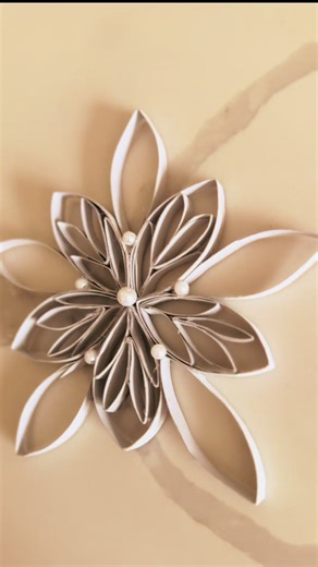 I may have had a small paper towel roll snowflake obsession this winter…. They’re just too easy and too satisfying, I kept trying new things. This is the third (and final!) snowflake in this little series, and I hope it inspires you to look at everyday materials a little differently. Have fun with it, play around, try your own version - and most of all, enjoy creating just for the joy of it. Winter isn’t over yet… might as well make it beautiful. #howto #upcycleddecor #crafttok #fyp #foryoupage