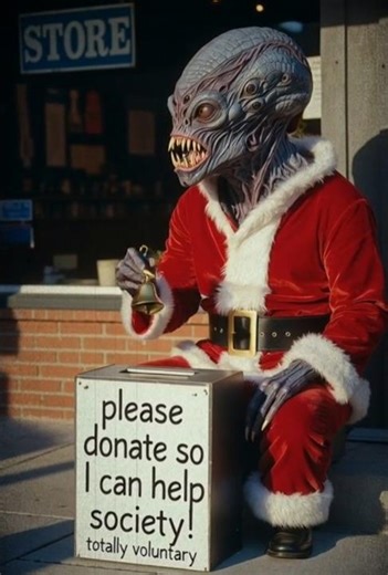 Alien has the Christmas Spirit and Helps Society!!! 🎄