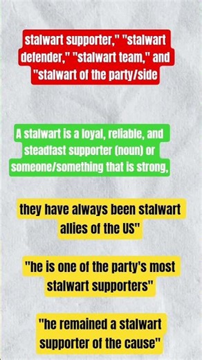 What is a good sentence for stalwart?