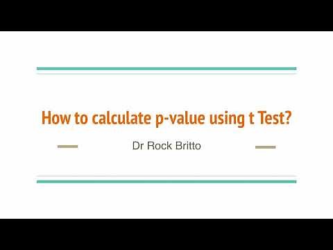 How to calculate p-value using t test?
