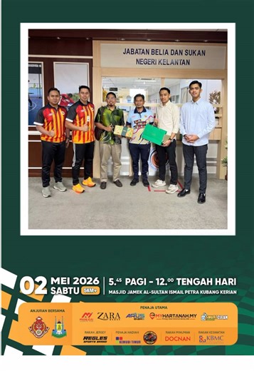 Langkah demi langkah menuju Pelikat Run 2026. Hari ini team kami hadir ke (KBS) untuk berbincang tentang peluang kerjasama bagi menjayakan event ini. 📅 02 Mei 2026 (Sabtu) ⏰ 5.45 pagi – 12.00 tengah hari 📍 Masjid Jamek Al-Sultan Ismail Petra, Kubang Kerian 🏃 5KM Fun Run InsyaAllah banyak perkara menarik sedang dirancang untuk semua. 🔥 @Geng Sihaté Official @AMRU Official #pelikatrun2026 #amru #sihate #kubangkerian #kelantanrun