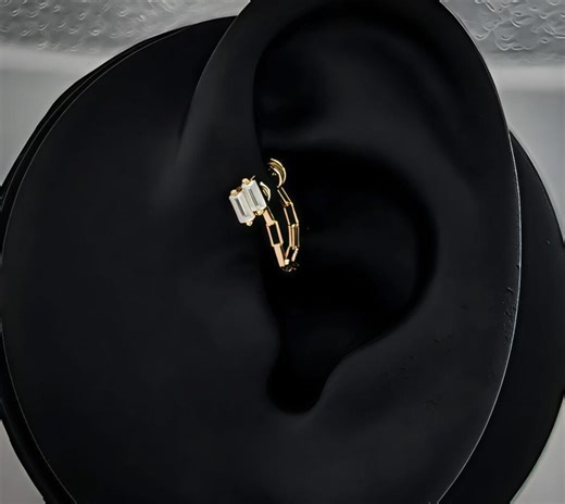 Tiny Forward Helix Jewelry, Forward Helix Chain Earring, Gold Ear Anti Helix Piercings, Forward Helix Piercing, Forward Helix Stud Labret - Etsy