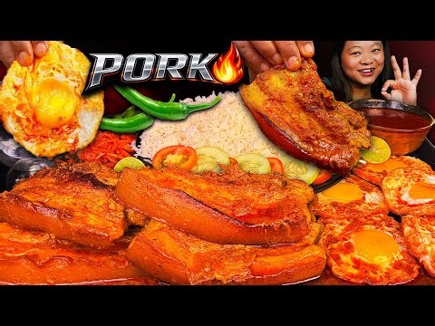 FATTY PORK RIBS 🍖🔥 + SUNNY SIDE EGG CURRY 🍳 with BASMATI RICE 😱 ULTIMATE COMFORT NEPALI MUKBANG!