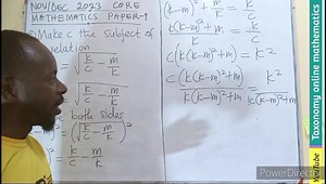 66 reactions | NOVDEC WASSCE 2023 Core Mathematics Paper 1 Question No. 8 on Change of Subject of a Formula #followers #highlights #21stdigiskillz #thatmathguy #mathematics #WASSCE2023 #novdec2023 | Taxonomy online mathematics | Facebook