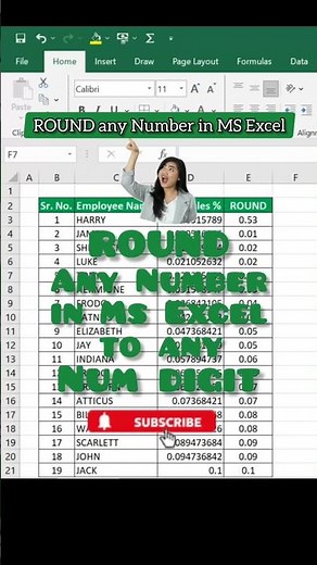 Round Off Numbers Easily in Excel 🔥 #excel #excelshorts #shorts