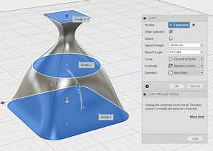 Fusion360 CREATE Loft 使い方 - いそぷろのブログ