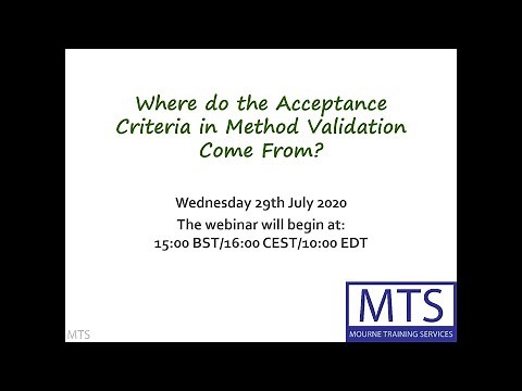 Where do the Acceptance Criteria in Method Validation Come From? - Webinar Recording