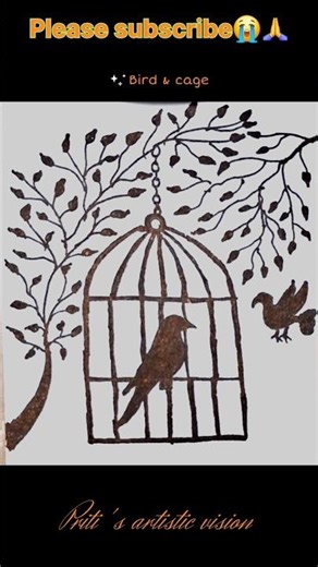How to draw Bird cage 🐦#birds #bird #ytshorts #youtubeshorts #shorts #shortfeed