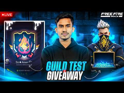 FREE FIRE LIVE GUILD TEST FF CUSTOM ROOM GIVEAWAY | FF LIVE TEAM CODE GIVEAWAY |FF LIVE #fflive