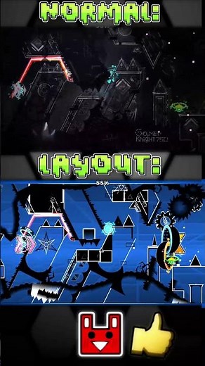 Thinking space II Normal vs Layout 5 #geometrydash #gdupdate #gd #layout #extremedemon #top1