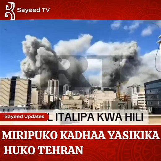 Licha ya wananchi wa Iran kuomboleza kifo cha aliyekuwa kiongozi wa nchi hiyo lakini Marekani na Israel wazidi kuishambulia Iran. Hapo ni mji mkuu wa Iran yaaani Tehran MIRIPUKO kadhaa yasikika na kufanya uharibifu mkubwa. | Saidi Saidi
