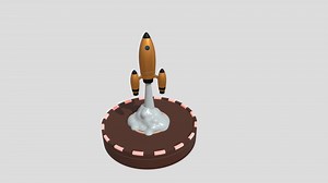 Cartoon rocket - 3D model by Riko_753