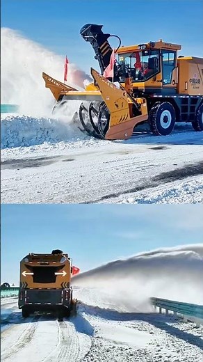 High Power Snow Blower Clearing the Road ❄️