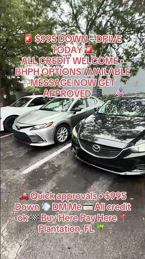 $995 Down Car Deals Near Me (Broward Florida)
