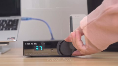 Fosi Audio DA2120A Bluetooth 5.0 DAC Hi-Fi Stereo Receiver Audio Amplifier Support aptX 2.1 CH Integrated Class D Digital Power Amp for Passive Speakers Active Subwoofer with Remote Control