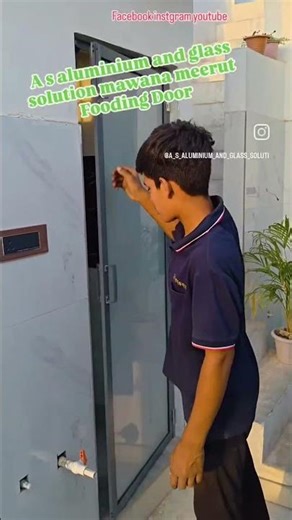 #aluminium #glass folding Bathroom Door siliding window mawana meerut 🇮🇳