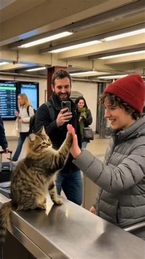 Cute kitten Cat High-five 🤚#cat #kitten #kittycat