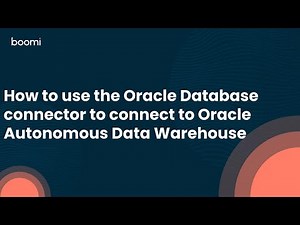 How to use the Oracle Database connector to connect to Oracle Autonomous Data Warehouse
