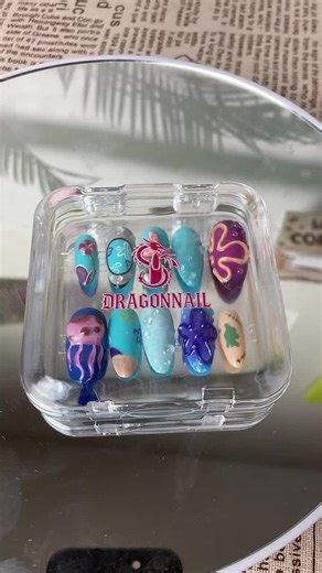 Undersea Cartoon Press On Nails #summer #nail #handmade