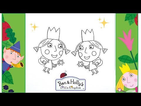 Daisy and Poppy Coloring Pages | Ben and Holly's Little Kingdom 👑