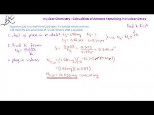 Nuclear Chemistry -05 Nuclear Decay Calculations