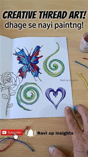 Drawing Flower🌺 Using Thread🧵#satisfying #shorts