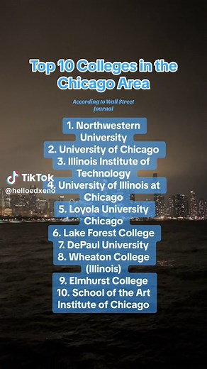 Interested in studying one top cities in America?! Check out these 10 amazing colleges in and around Chicago, Illinois. #chicago #collegesearch #topcolleges #collegeadmissions #highschool #fyp