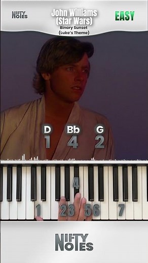 Star Wars - Luke's Theme (Binary Sunset) | Piano Tutorial #shorts #piano #pianotutorial