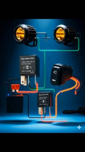 pari zaad khan on Instagram: "This diagram shows a relay-based wiring system for auxiliary lights. The switch #fblifestyle"