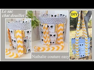 Le tutoriel du sac le chat douillet , tissus creabloom /Nathalie couture easy