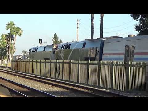 EPIC HORN SHOW EXIT !!! Amtrak Southwest Chief 167 Phase VII Livery; Two Leading GE P42DC's