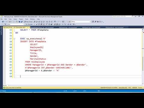 How to Store the Output of Dynamic SQL Procedure into Temp DB in SQL Server Development
