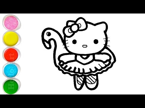 Cute Hello Kitty Duck Drawing, Painting and Coloring For Kids and Toddlers_ Child Art