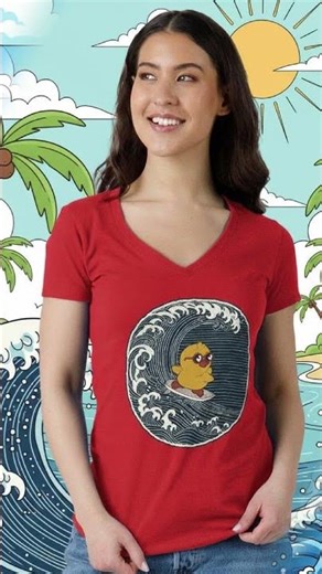 Surfing Duck Wave Tee & Hoodie – Cute Streetwear for Ocean Lovers