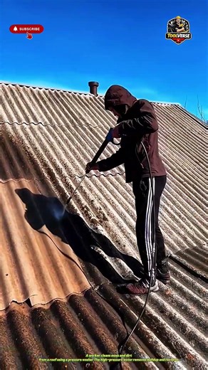 Roof Moss Cleaning Using a Pressure Washer #cleaningtools