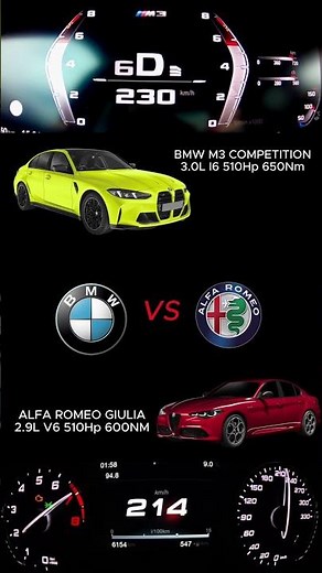 BMW M3 Competition vs Alfa Romeo Giulia Quadrifoglio | 0-300 km/h Acceleration Battle