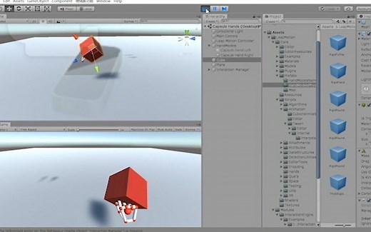unity教程】leap motion&unity最基础入门视频|如何实现虚拟手|虚拟手抓取物体|学习leap过程中碰到的问题