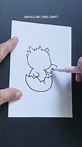 How to draw a cute dragon inside a shell #drawing #artwork #shorts