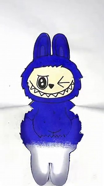 Labubu acrylic paint game!!😍🙀 #art #ytshort #labubu