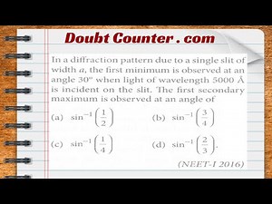 In a diffraction pattern due to a single slit of width a, the first minimum is observed at an angle