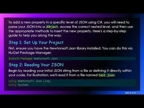 How to Add a New Property in a Specific Level of JSON Using C#