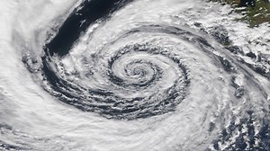 View From Orbit Of Cyclone/hurricane/typhoon Stock Motion Graphics SBV-338769455 - Storyblocks