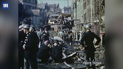 Colour footage shows aftermath of Blitz attack on Bristol