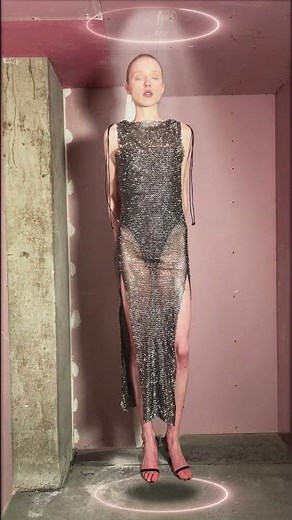 One look. No alternatives Crystal Embellished Fishnet Dress in Black NIKITA KARIZMA AW24