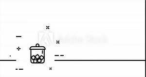 Sugar cubes in a saucepan. Make jam, Sweetness, sugar cubes, coffee, saucepan, diabetes, high quality. Dessert concept. One line drawing animation. Motion design. Animated technology logo. Video 4K