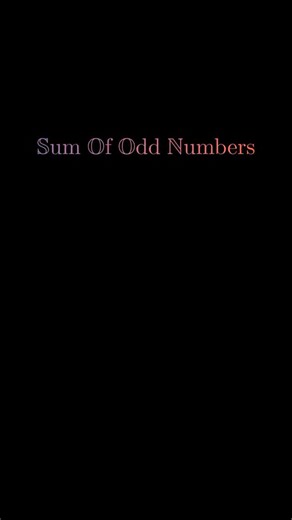 Math Animations | The sum of odd numbers shows a fascinating pattern: if you add the first odd numbers in sequence, you get a perfect square. The sum of the... | Instagram